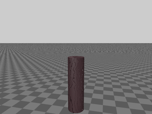 Rendered image with normal block in cylinder object